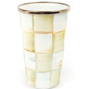 MacKenzie-Childs Parchment Check Enamel Tumbler